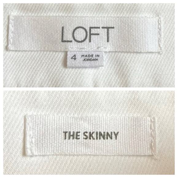 LOFT Skinny Ankle Pants High Rise Flat Front Slim Fit Solid White Women’s Size 4 - Picture 5 of 6